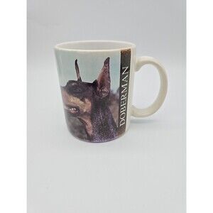 1993 XPRESS Pembroke Doberman Pinscher Dog Mug Coffee Cup Vintage Sally Klein